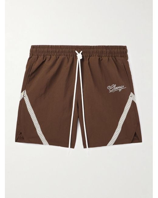 CHERRY LA Brown Straight-leg Logo-embroidered Printed Nylon Drawstring Shorts for men