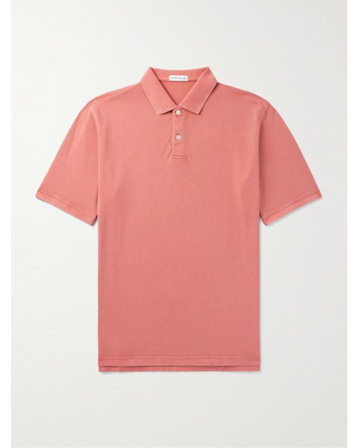 Peter Millar Pink Sunrise Garment-dyed Cotton-piqué Polo Shirt for men