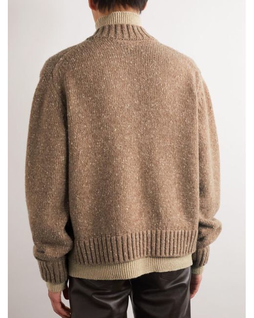 Pullover in lana a strati di Bottega Veneta in Natural da Uomo