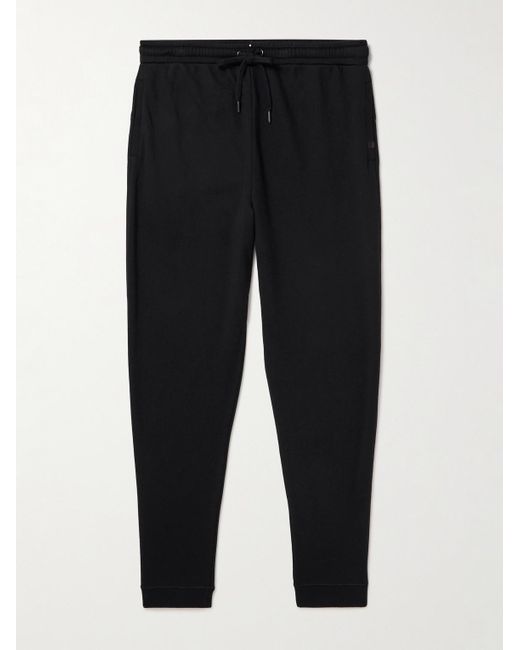 Derek Rose Black Quinn 1 Tapered Cotton And Modal-Blend Jersey Sweatpants for men