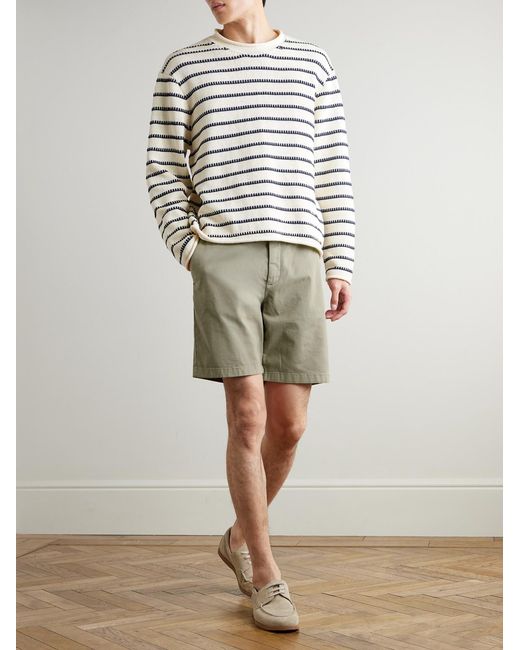 Mr P. Green Straight-Leg Garment-Dyed Cotton-Blend Twill Bermuda Shorts for men