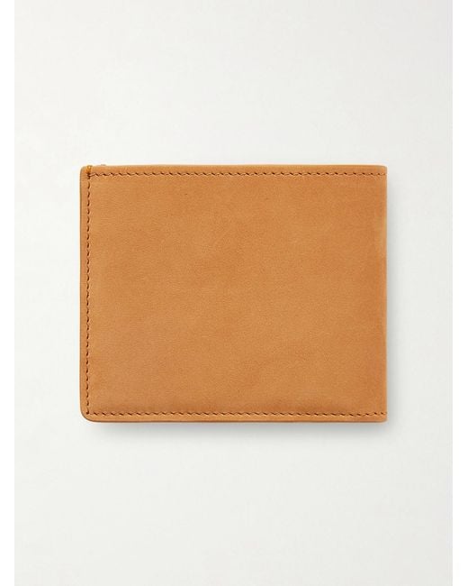 Brunello Cucinelli Natural Logo-debossed Suede Billfold Wallet for men