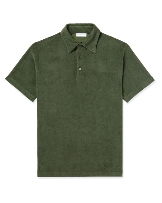 Richard James Green Cotton-blend Terry Polo Shirt for men