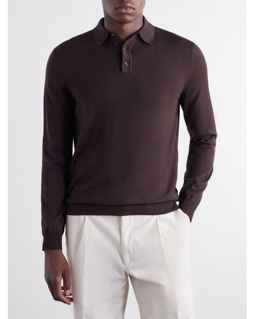 Slowear Purple Zanone Slim-fit Flexwool Polo Shirt for men