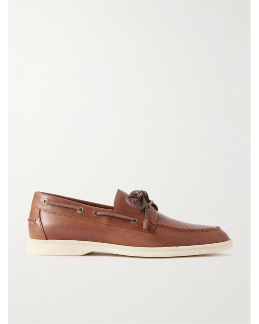 Loro Piana Bootsschuhe aus Leder in Brown für Herren