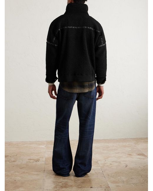 MANAAKI Black Ari Fleece Half-Zip Sweatshirt for men