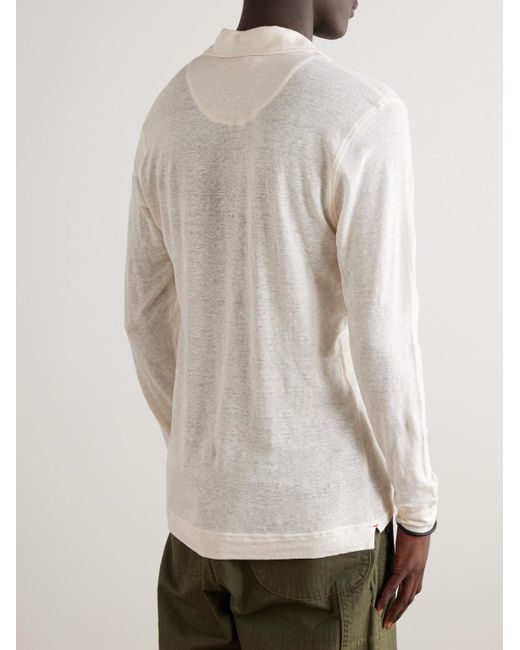 Orlebar Brown White Felix Linen-Blend Jersey Polo Shirt for men