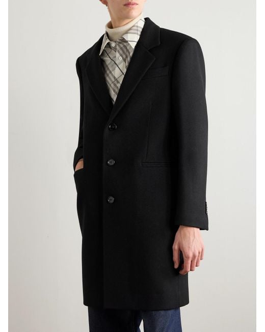 Burberry Black Wool-Twill Coat for men