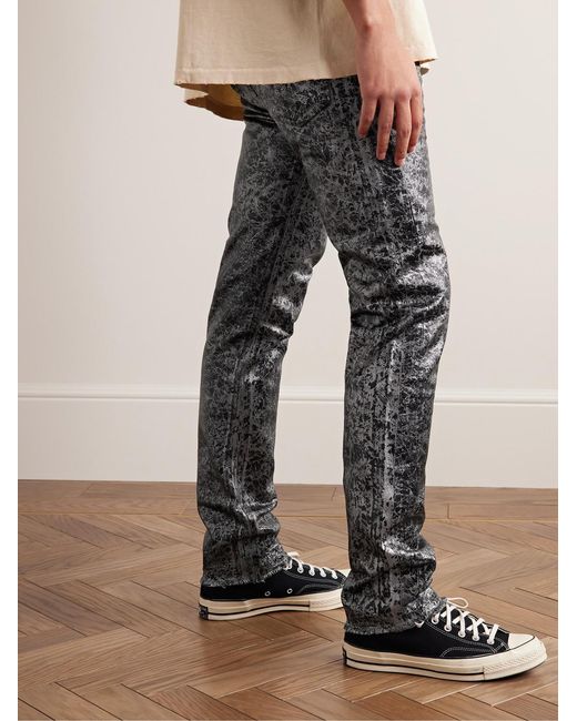 GALLERY DEPT. Gray Analog 5001 Slim-Fit Metallic Painted Jeans for men