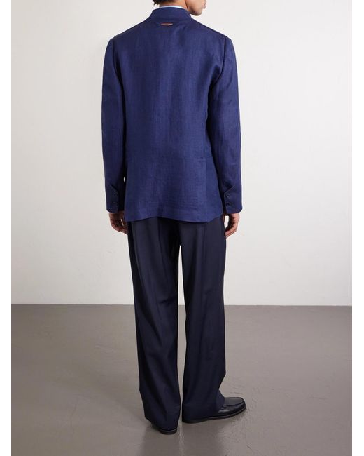 Sease Blue Ellen Linen And Cotton-blend Blazer for men