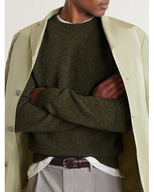 Jil Sander Green Wool Sweater for men