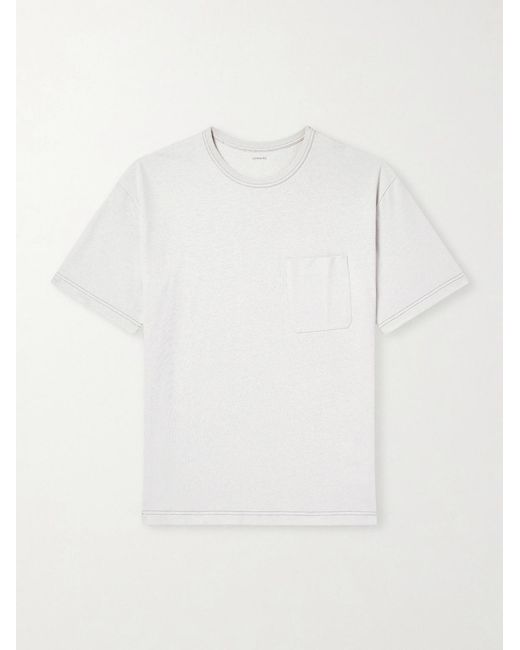 Lemaire White Cotton And Linen-Blend Jersey T-Shirt for men