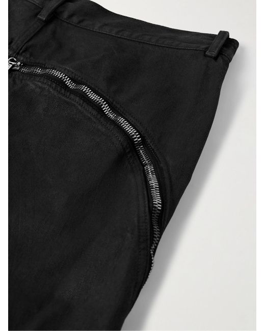 Rick Owens Bolan Banana gerade geschnittene Jeans aus beschichtetem Denim mit Verzierungen in Black für Herren