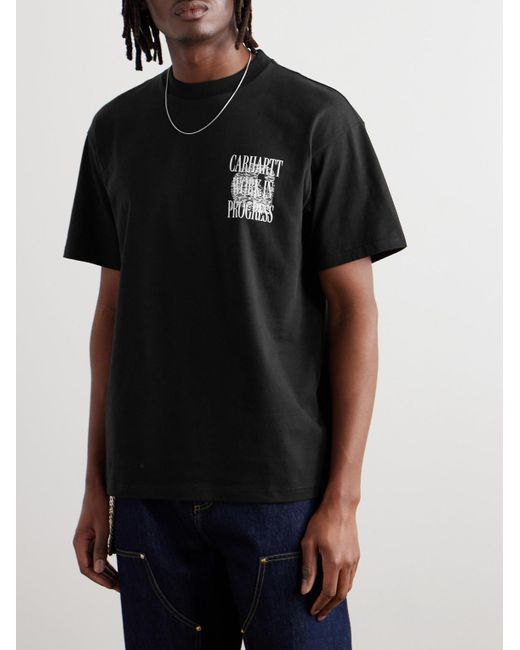 Carhartt T-Shirt aus Baumwoll-Jersey mit Logoprint in Black für Herren