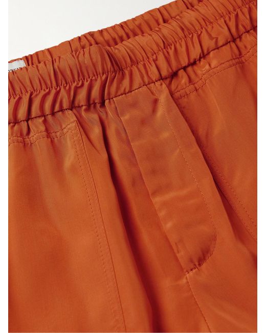 Shorts a gamba dritta in raso di Dries Van Noten in Orange da Uomo