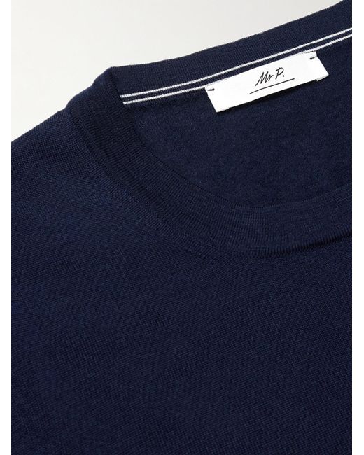 Mr P. Blue Merino Wool Sweater for men