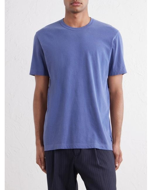 James Perse Blue Cotton-Jersey T-Shirt for men