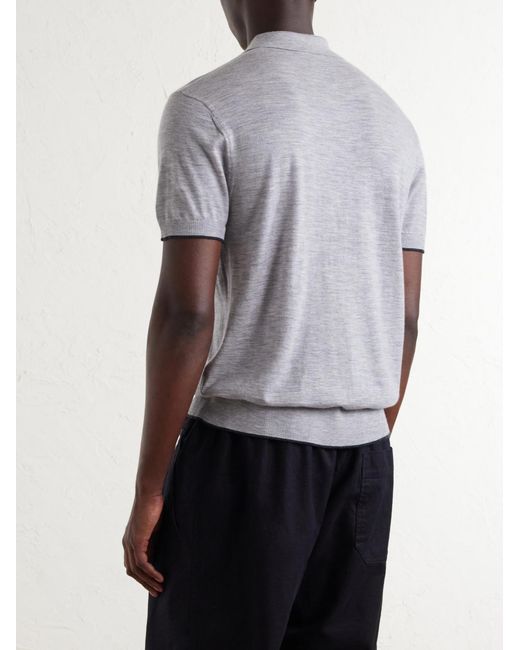 James Perse Gray Cashmere Polo Shirt for men