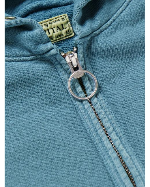 Kapital Blue Garment-Dyed Cotton-Jersey Hoodie for men