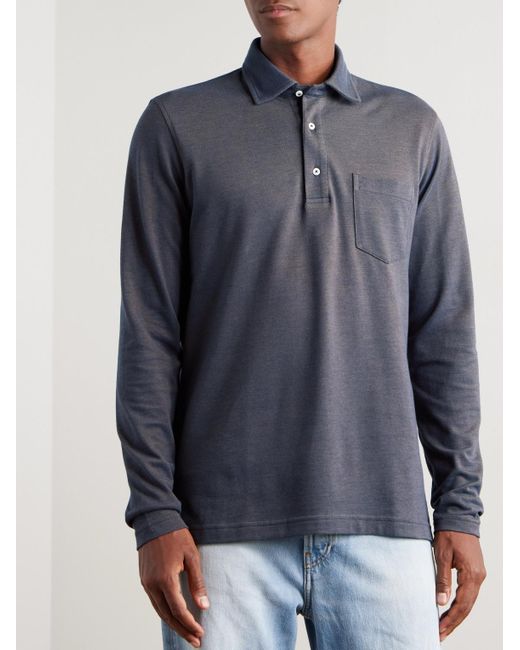 Sid Mashburn Blue Pima Cotton-Piqué Polo Shirt for men