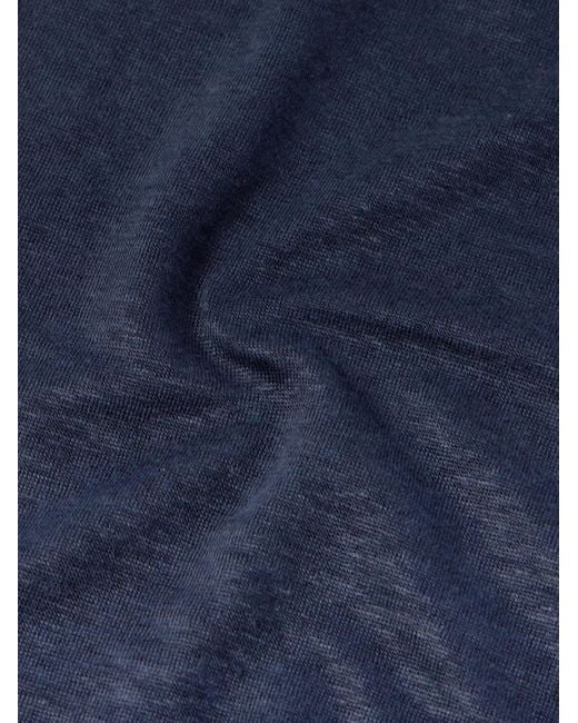 Loro Piana Blue Linen T-Shirt for men