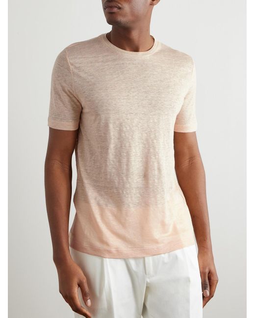 Loro Piana T-Shirt aus Leinen in Pink für Herren