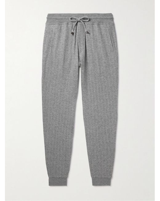 Pantaloni sportivi in cashmere e cotone di Brunello Cucinelli in Gray da Uomo