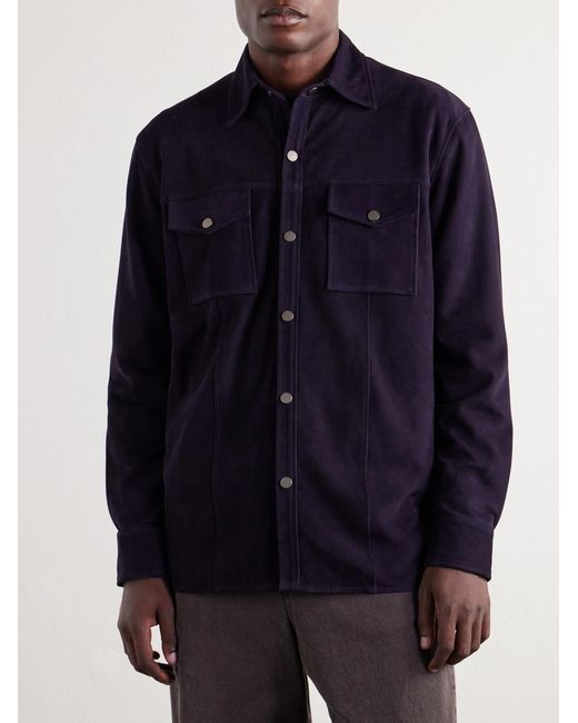 Altea Blue Suede Jacket for men