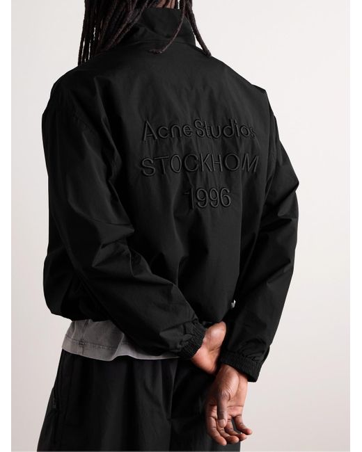 Acne Black Olandios Logo-Embroidered Cotton And Nylon-Blend Bomber Jacket for men