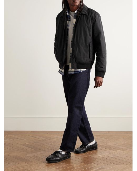 James Perse Black Padded Recycled-twill Bomber Jacket for men