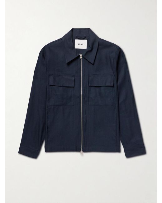 Alban 1808 Lenzing Ecovero And Linen-Blend Jacket di NN07 in Blue da Uomo