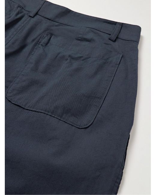 Folk Weit geschnittene Hose aus Baumwoll-Twill mit Falten in Blue für Herren