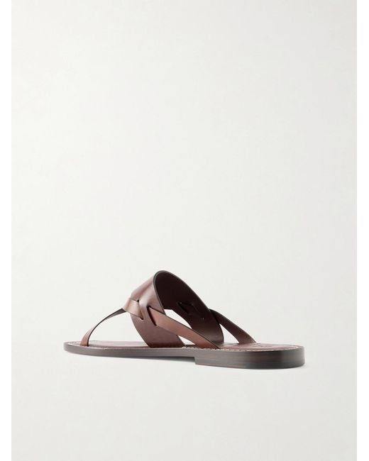 Brunello Cucinelli Brown Leather Sandals for men