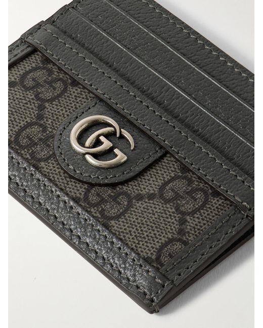 Gucci Black Ophidia Monogrammed Coated-canvas And Leather Cardholder for men