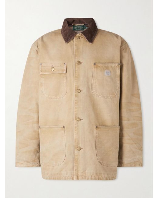 Polo Ralph Lauren Natural Corduroy-Trimmed Cotton-Canvas Field Jacket for men