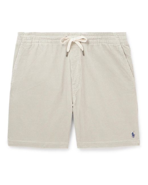 Polo Ralph Lauren White Prepster Straight-leg Logo-embroidered Cotton-corduroy Drawstring Shorts for men