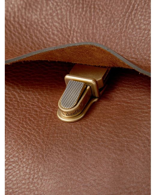 Bleu De Chauffe Brown Full-Grain Leather Backpack for men