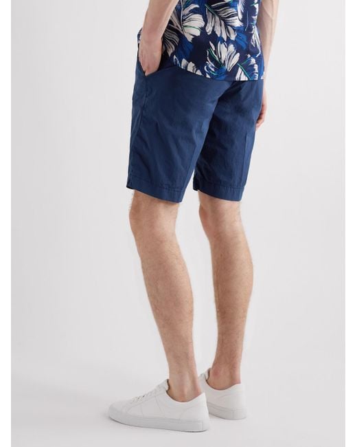 Incotex Schmal geschnittene Bermudashorts aus einer Baumwollmischung in Blue für Herren