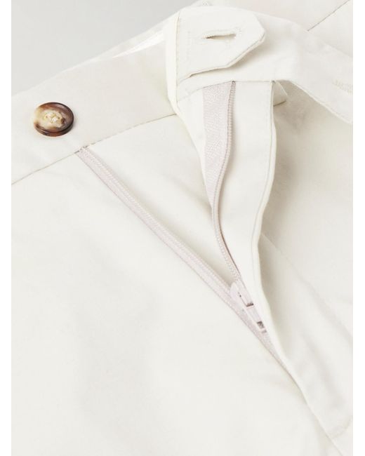 Lardini White Slim-fit Straight-leg Pleated Cotton-blend Poplin Suit Trousers for men