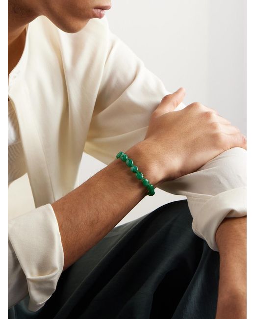 JIA JIA Green Arizona Large Candy Quartz Beaded Bracelet for men
