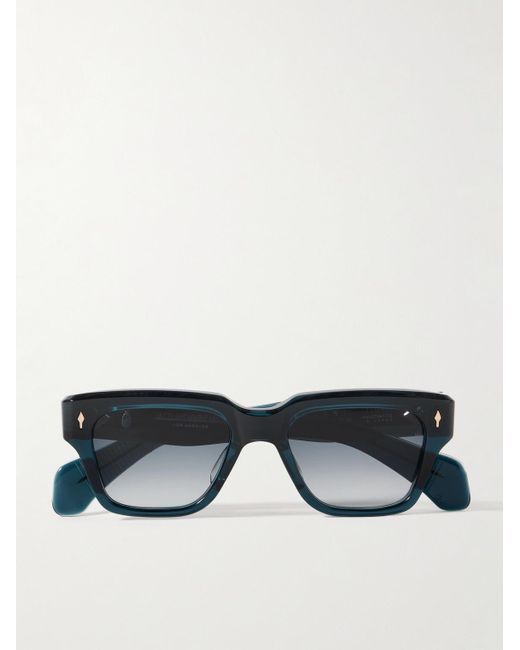 Jacques Marie Mage Blue Fellini Rectangular-frame Acetate And Gold-tone Sunglasses for men