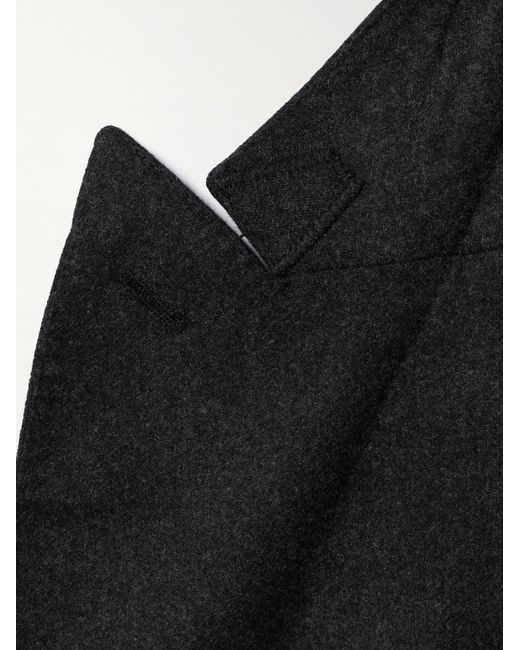 Boglioli Black Double-Breasted Wool-Flannel Suit Jacket for men