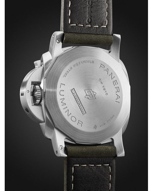 Panerai Black Luminor Marina Automatic 44Mm Stainless Steel And Leather Watch, Ref. No. Pam01314 for men