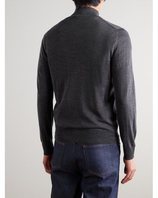 Canali Blue Wool Zip-up Cardigan for men