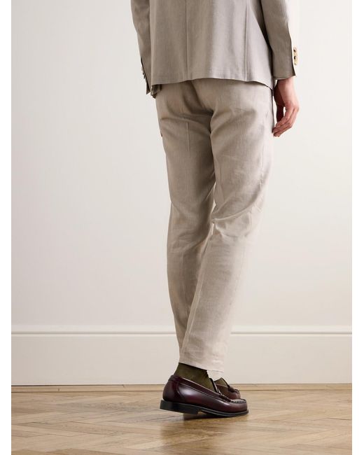 Canali Natural Kei Slim-Fit Linen And Wool-Blend Suit Trousers for men