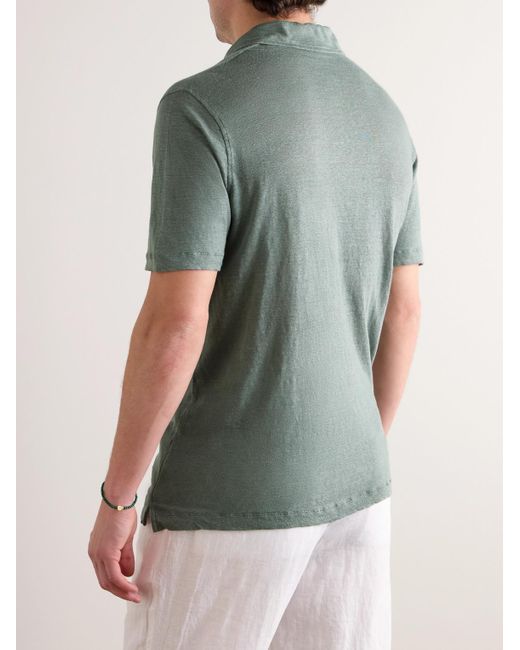 Hartford Green Linen Polo Shirt for men