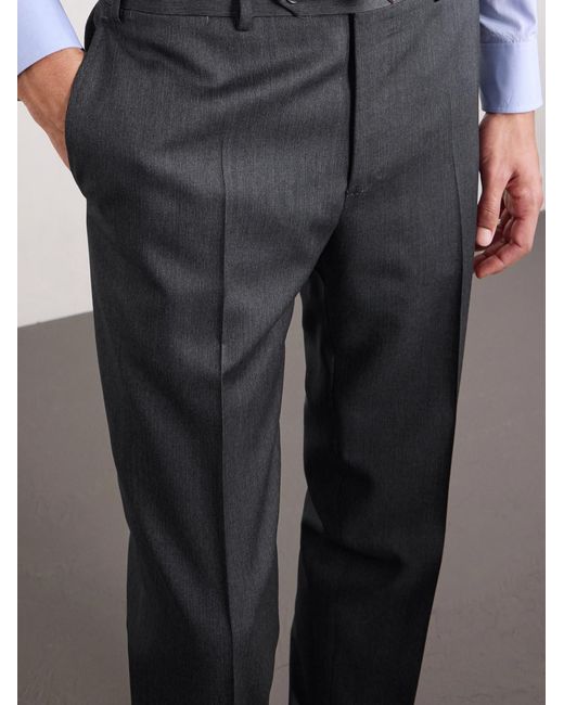 Canali Blue Ff Tapered Wool Suit Trousers for men