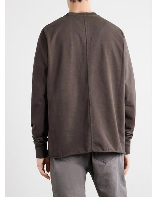Rick Owens Brown Cotton-Jersey Sweatshirt for men