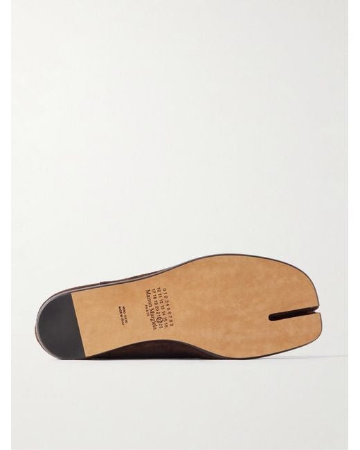 Maison Margiela Brown Tabi Split-Toe Suede Loafers for men