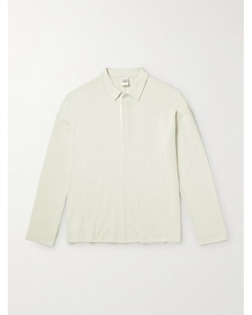 SSAM White Cotton And Silk-Blend Piqué Rugby Shirt for men